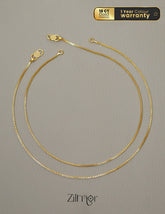 KY1011827 -  Gold Tone pair Anklet combo 2-Zilmor